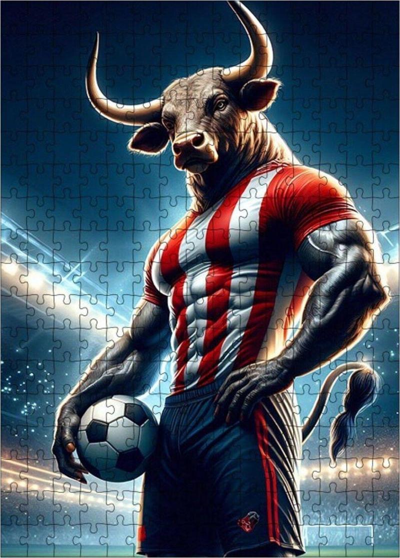 Ahşap Mdf Puzzle Yapboz Futbolcu Boğa 255 Parça 35 x 50 Cm