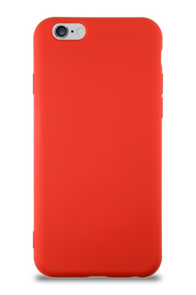KZY İletişim Apple iPhone 6 Kapak İçi Kadife Lansman Silikon Kılıf - Kırmızı