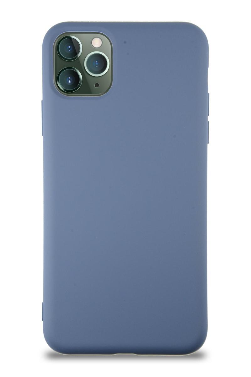 KZY İletişim Apple iPhone 11 Pro Max Kapak İçi Kadife Lansman Silikon Kılıf - Petrol Mavisi