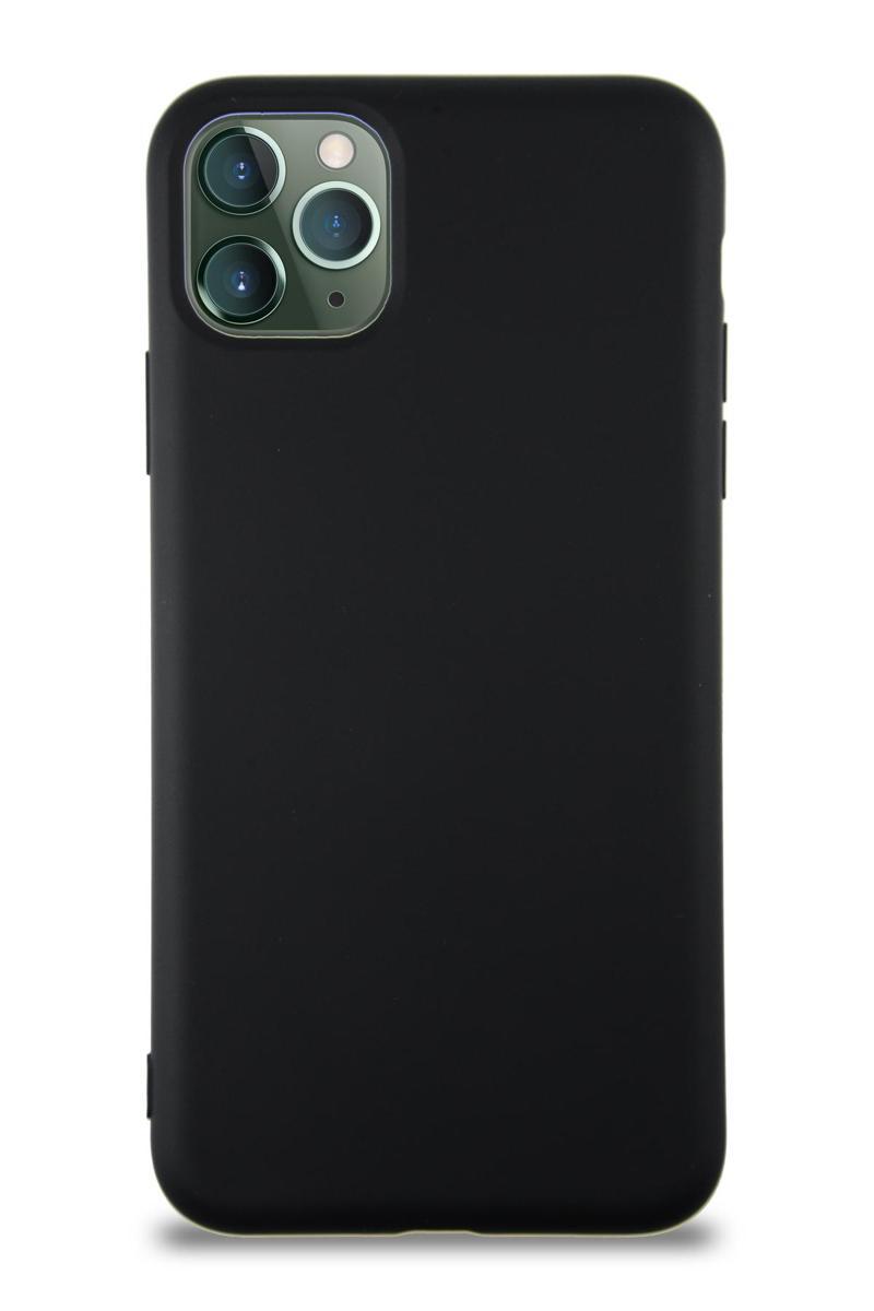 KZY İletişim Apple iPhone 11 Pro Max Kapak İçi Kadife Lansman Silikon Kılıf - Siyah