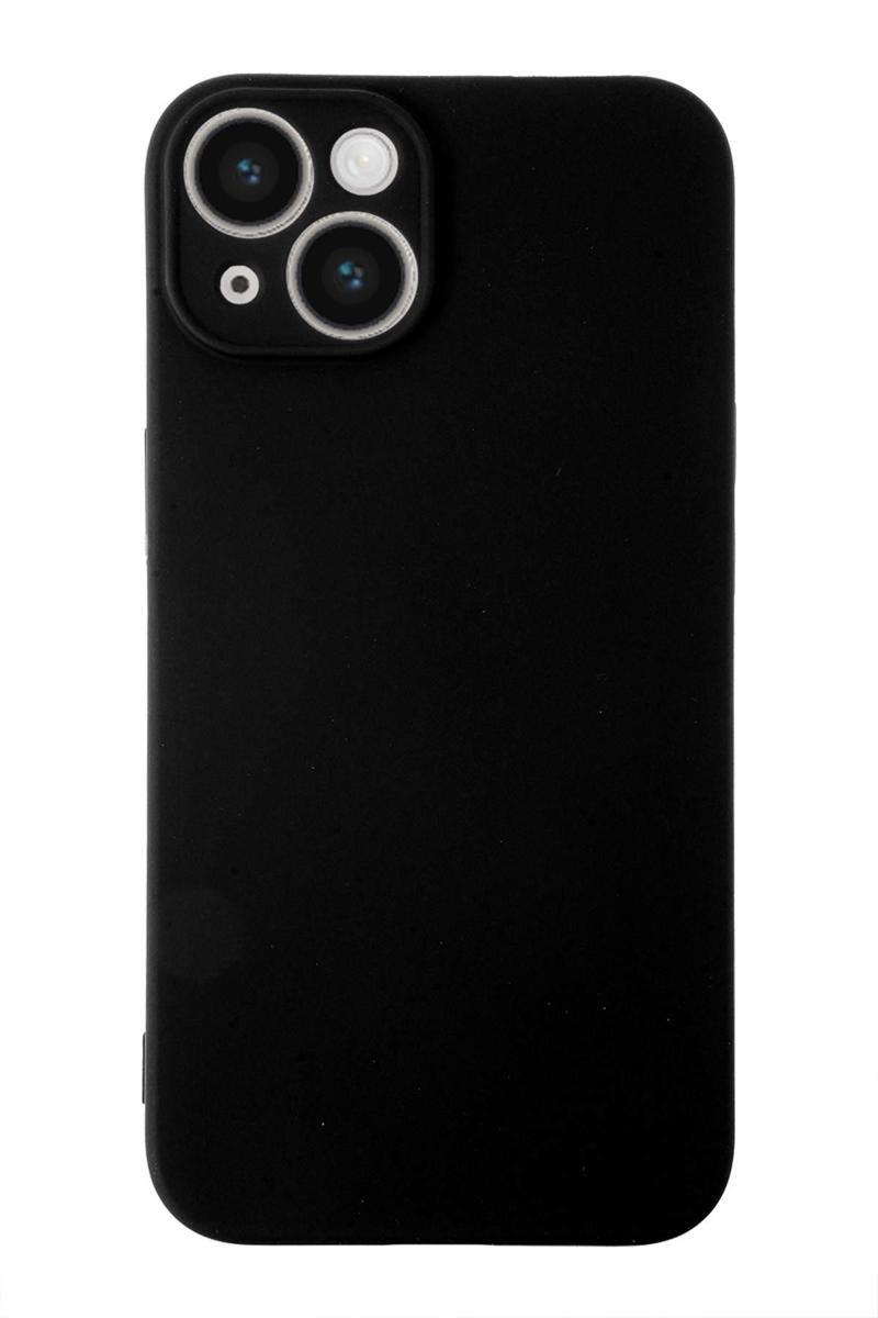 Kılıfmania Apple iPhone 14 Kapak Içi Kadife Kamera Korumalı Lansman Silikon Kılıf - Siyah
