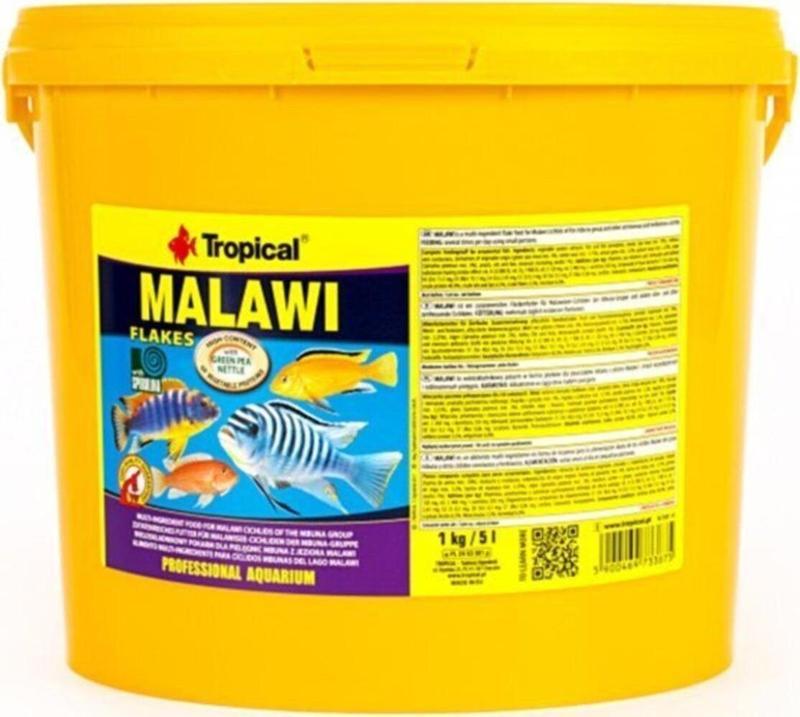 Malawı Flakes Malawı Cichlid Balıkları Için Pul Balık Yemi 11 Lt 2 Kg -