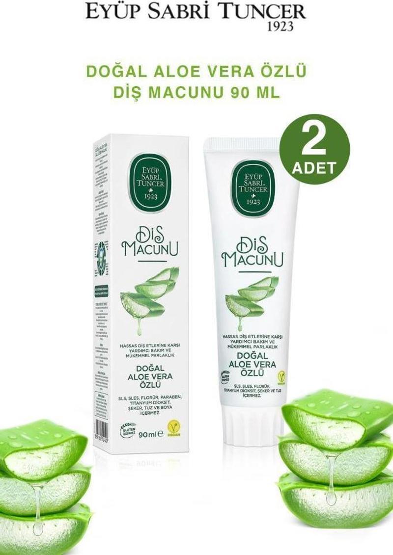 Doğal Aloe Vera Özlü Diş Macunu 90 Ml X2