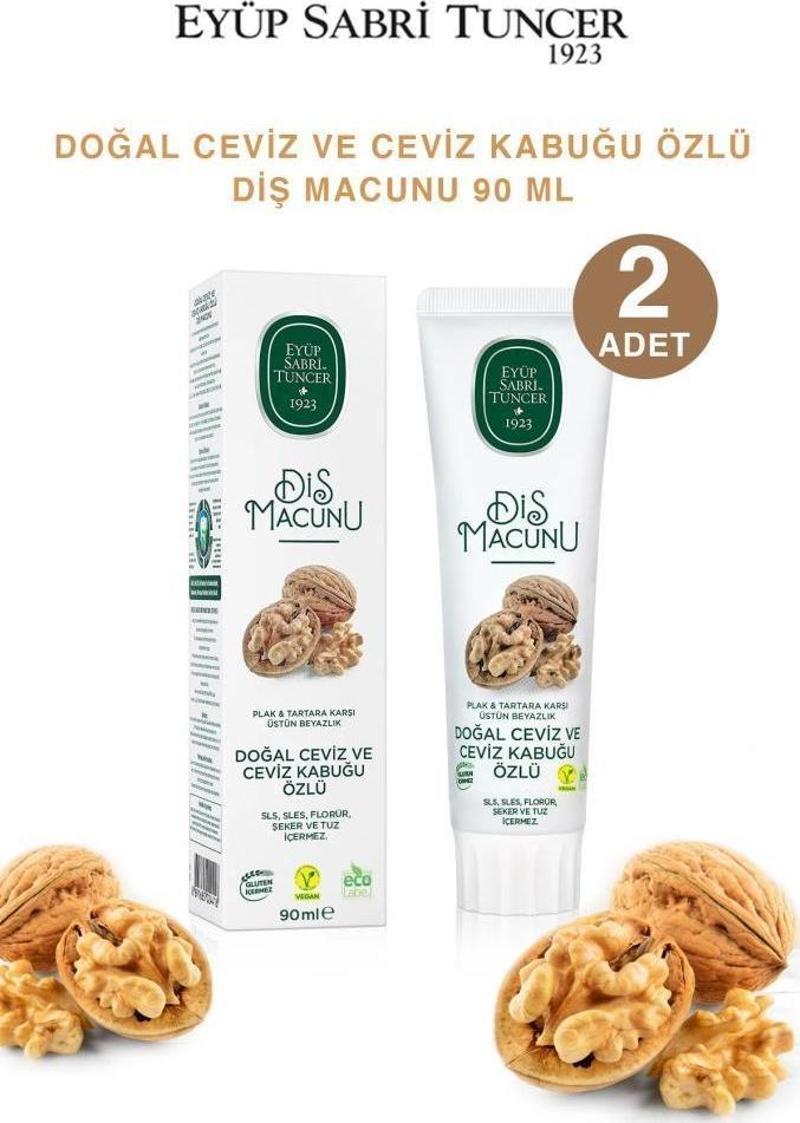 Doğal Ceviz Ve Ceviz Kabuğu Özlü Diş Macunu 90 ml X2