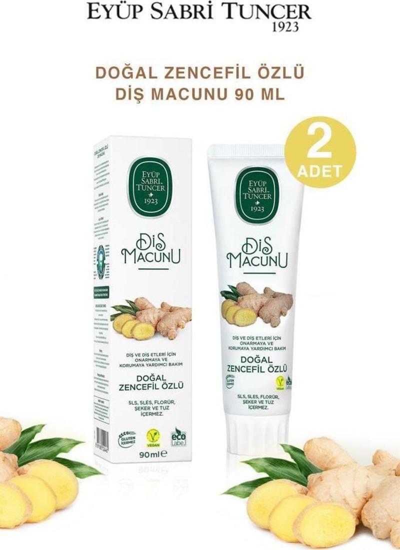 Doğal Zencefil Özlü Diş Macunu 90 ml X2