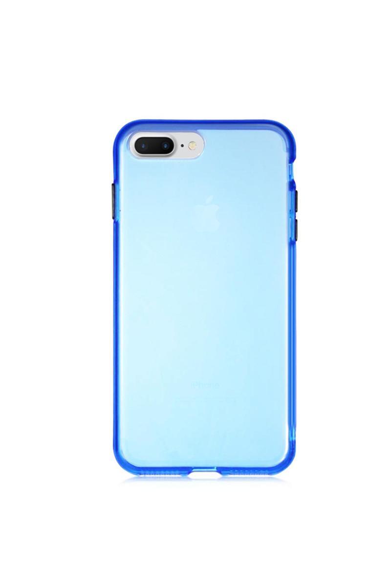 KZY İletişim Apple iPhone 7 Plus Kılıf Renkli Şeffaf Kapak - Mavi