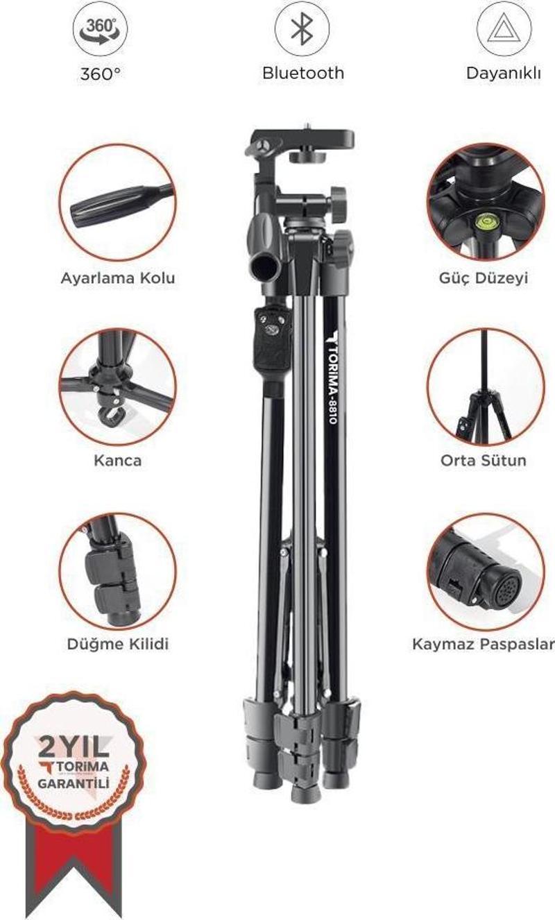 8810 Profesyonel 360 Derece Çok Amaçlı 1.2m Tripod Kamera Tripod