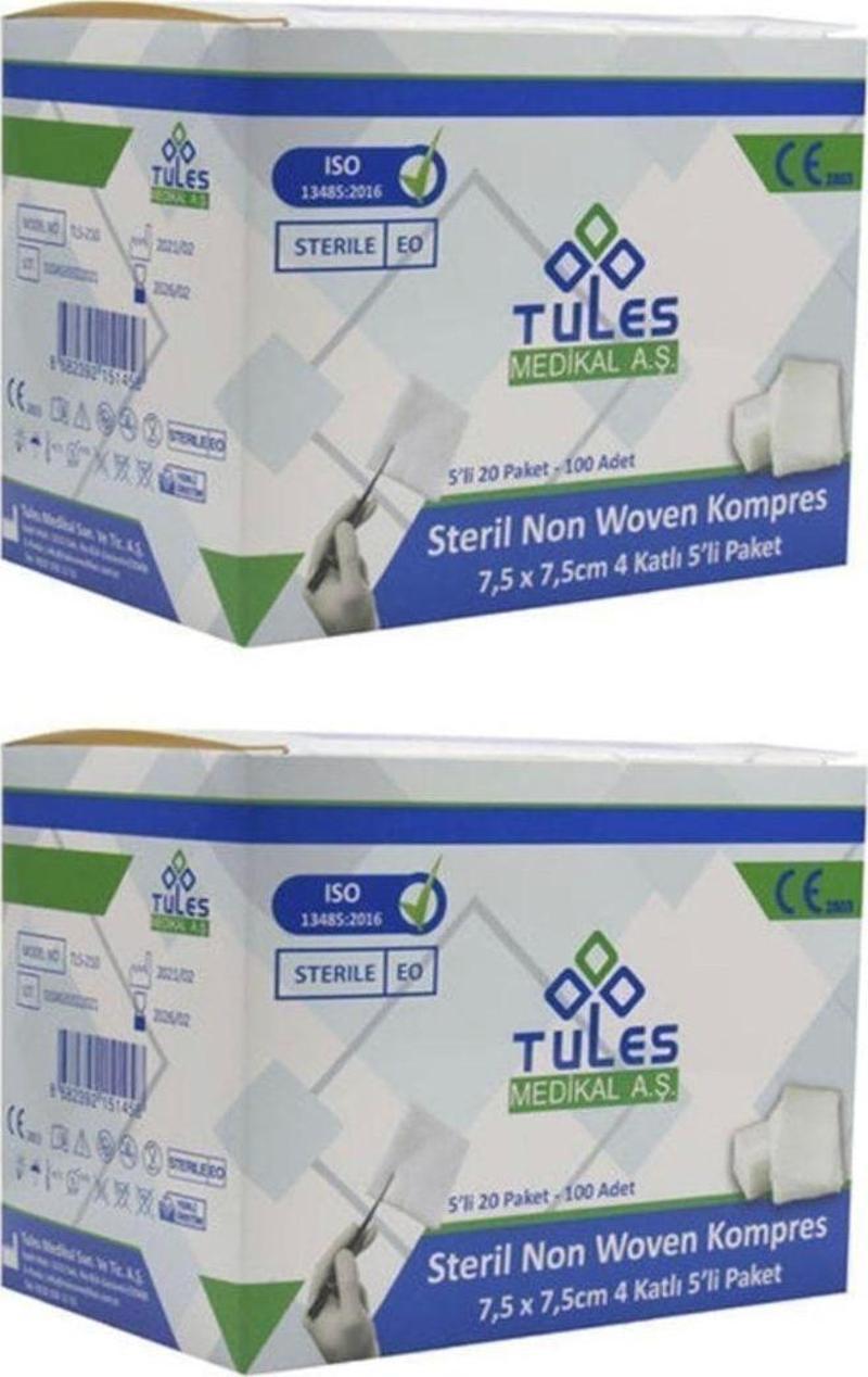 Tules 7,5X7,5 Steril Gazlı Bez 1 Kutu 100 Adet