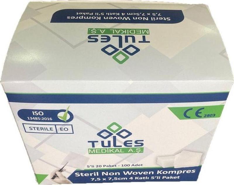 Tules Gaz Kompres 7,5*7,5 Cm 4 Katlı 100 Adet