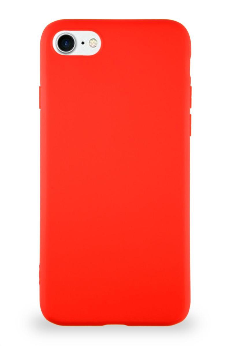 KZY İletişim Apple iPhone 8 Kılıf Soft Premier Renkli Silikon Kapak - Kırmızı