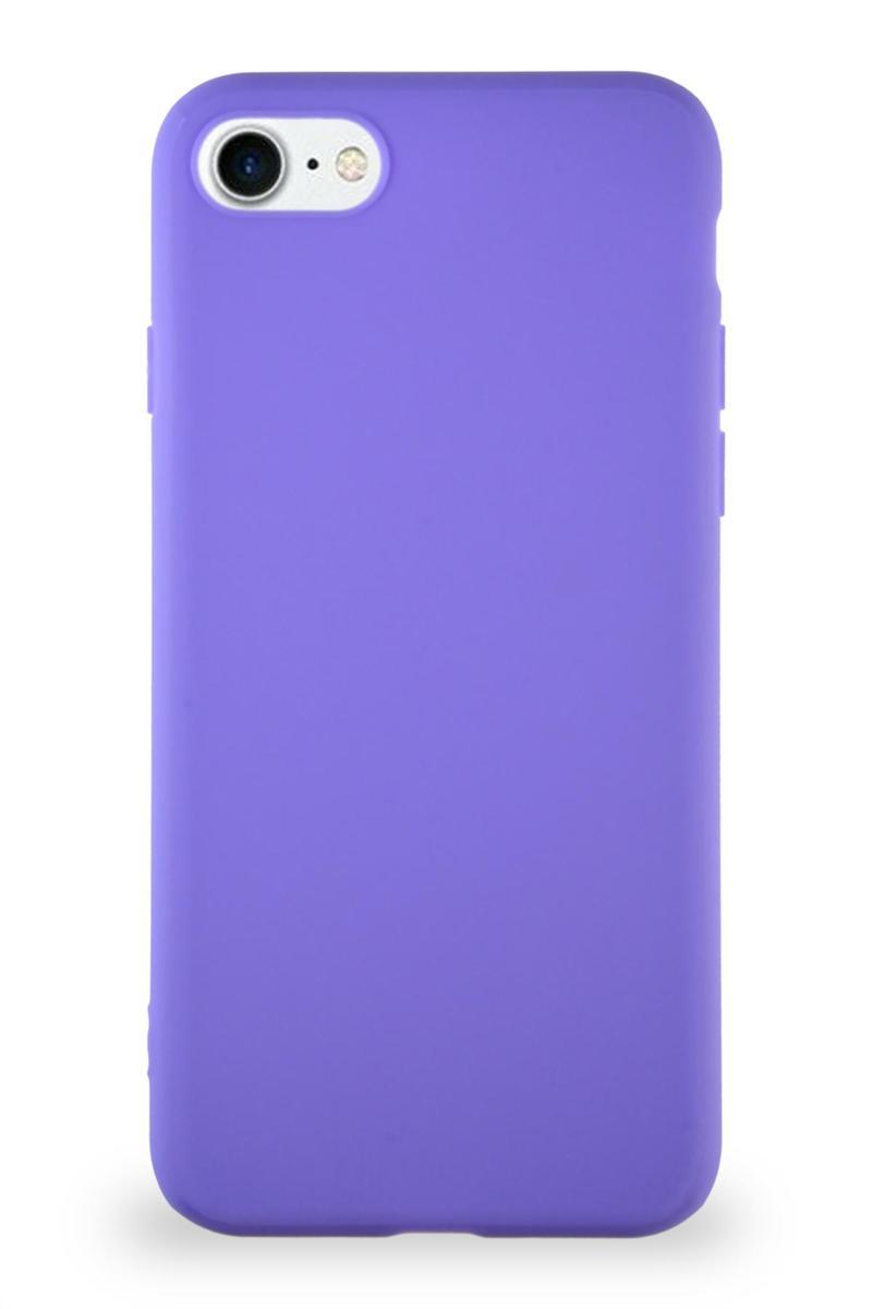 KZY İletişim Apple iPhone 8 Kılıf Soft Premier Renkli Silikon Kapak - Mor