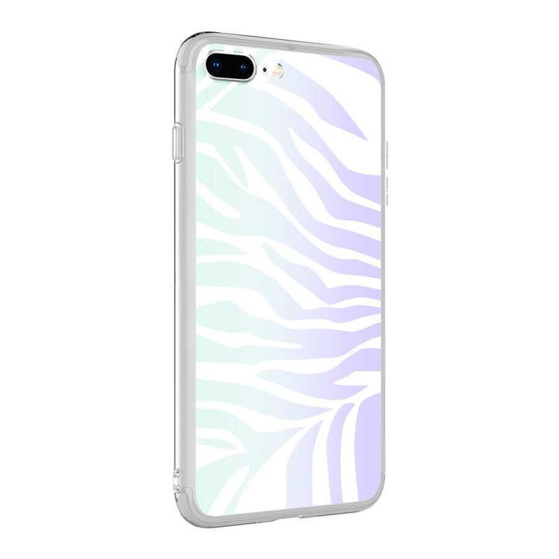 KZY İletişim Apple iPhone 8 Plus Kapak Zebra Desenli Fosforlu Silikon Kılıf