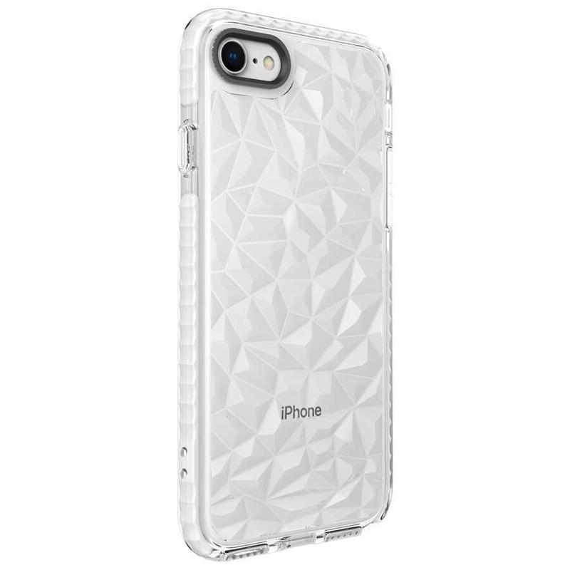 KZY İletişim Apple iPhone 7 Kapak Prizma Darbe Emici Arkası Şeffaf Silikon Kılıf - Beyaz