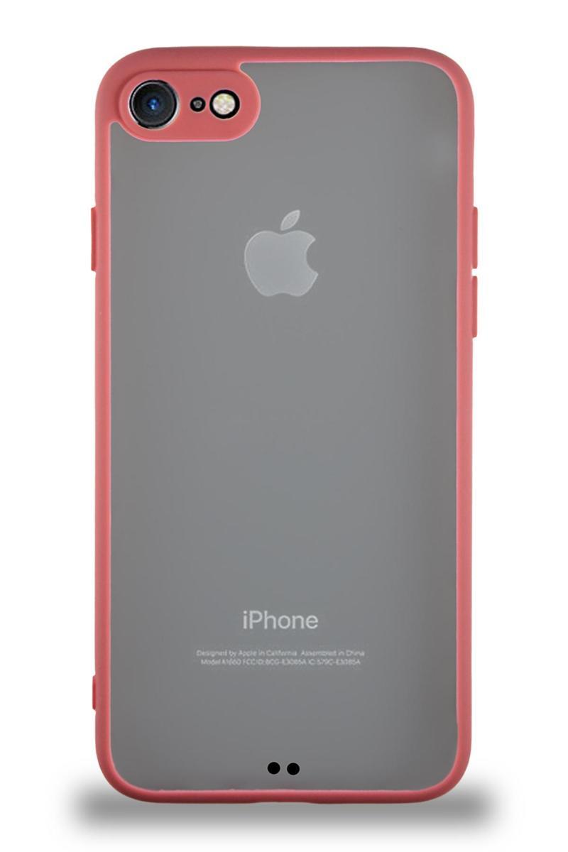 KZY İletişim Apple iPhone 7 Kılıf Kamera Korumalı Ultra İnce Kapak - Kırmızı