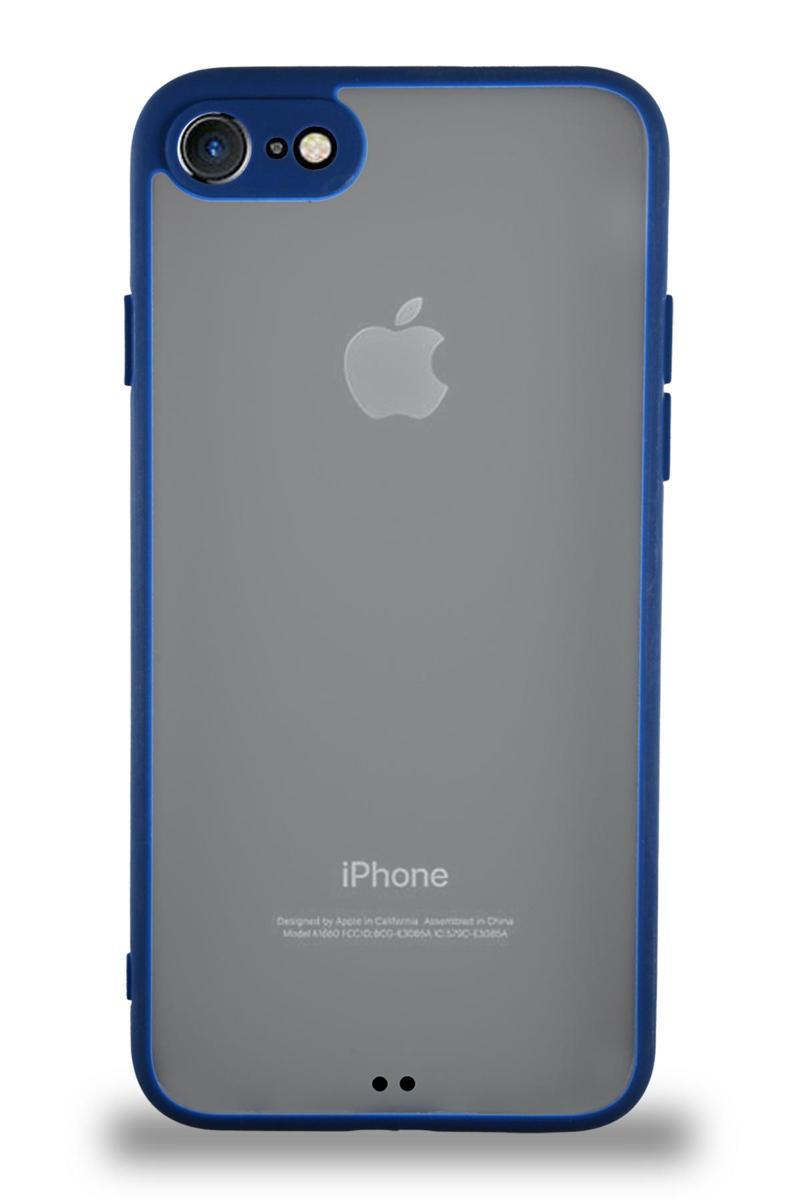 KZY İletişim Apple iPhone 7 Kılıf Kamera Korumalı Ultra İnce Kapak - Lacivert