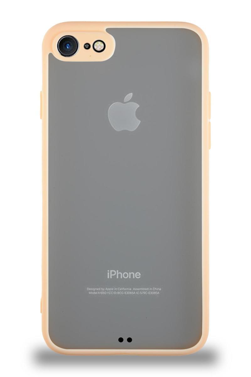 KZY İletişim Apple iPhone 7 Kılıf Kamera Korumalı Ultra İnce Kapak - Pudra