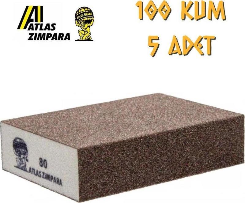 Sünger Zımpara - Kalın 4 Taraflı - 100 Kum - 5 Adet