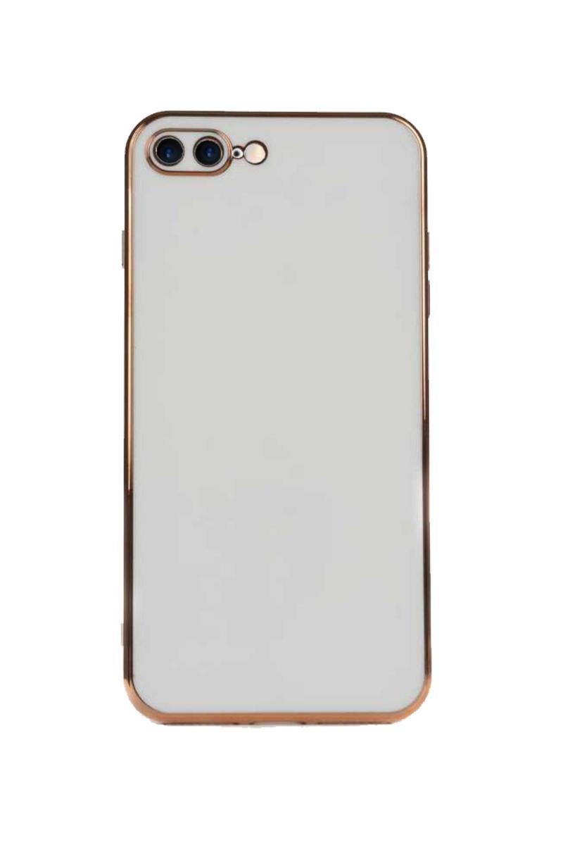 KZY İletişim Apple iPhone 7 Plus Kapak Kamera Korumalı Lazer Kesim Lüx Silikon Kılıf - Beyaz