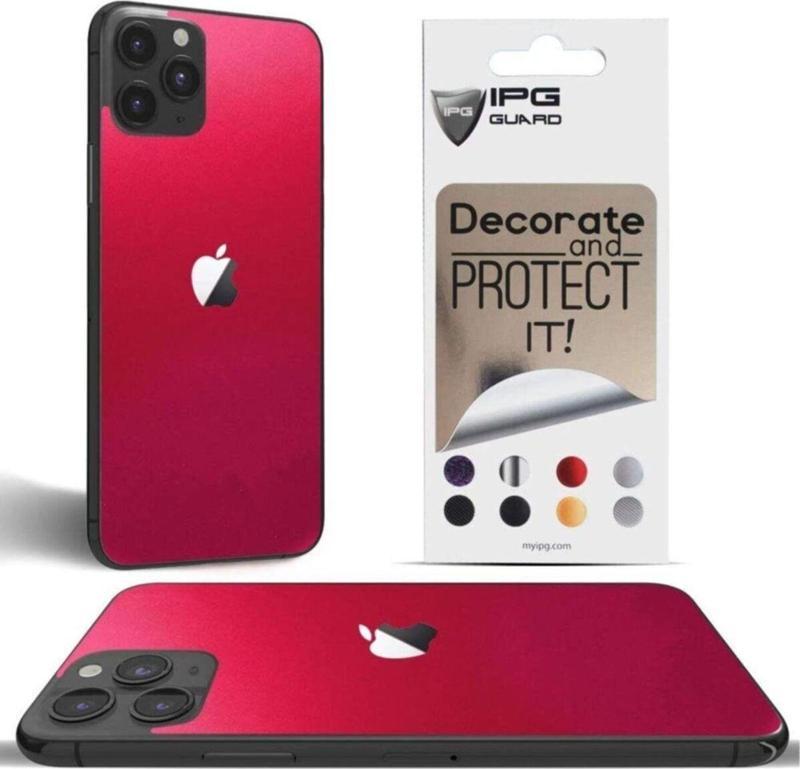 Iphone 11 Pro Uyumlu Dekoratif Arka Koruma Sticker ( Metallik Pembe )