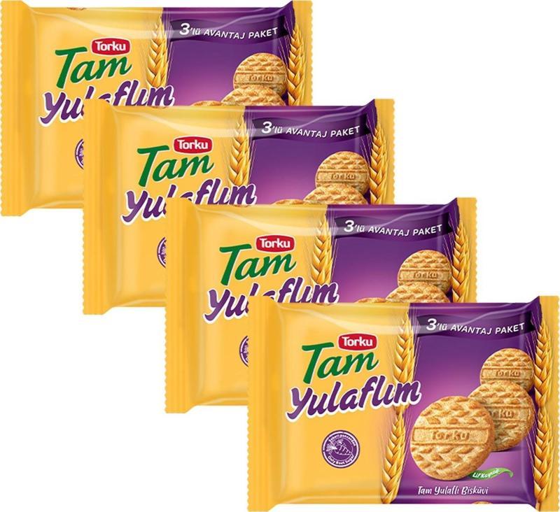 Tam Yulaflı Bisküvi 375 gr x 4 Adet