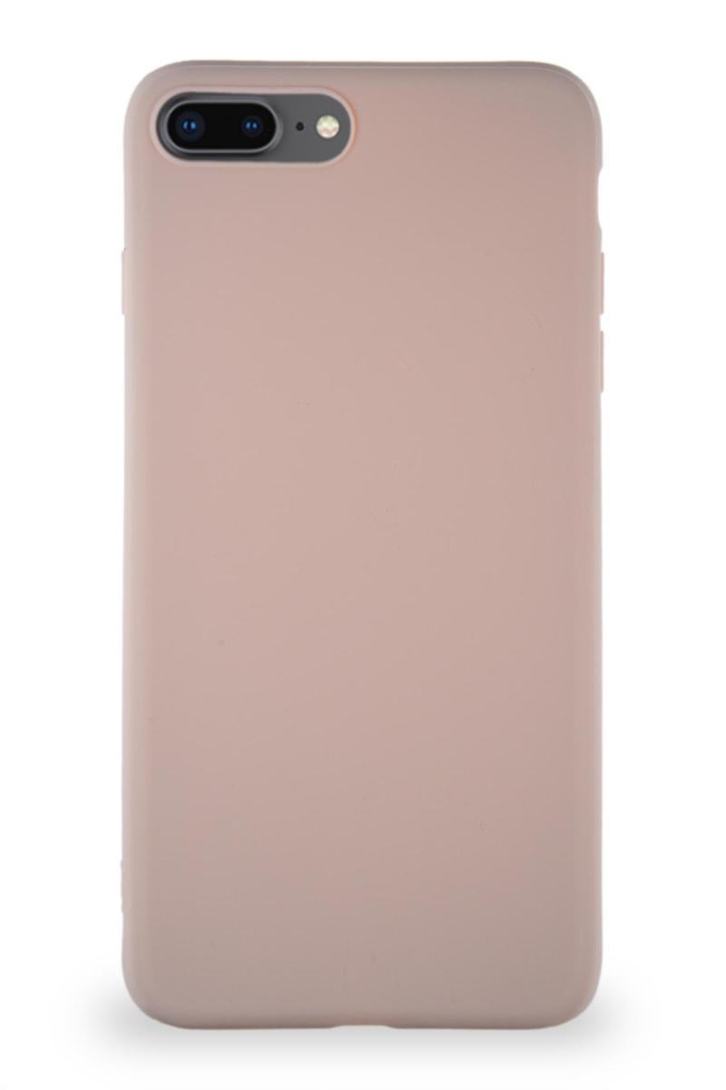 KZY İletişim Apple iPhone 8 Plus Kılıf Soft Premier Renkli Silikon Kapak - Pudra
