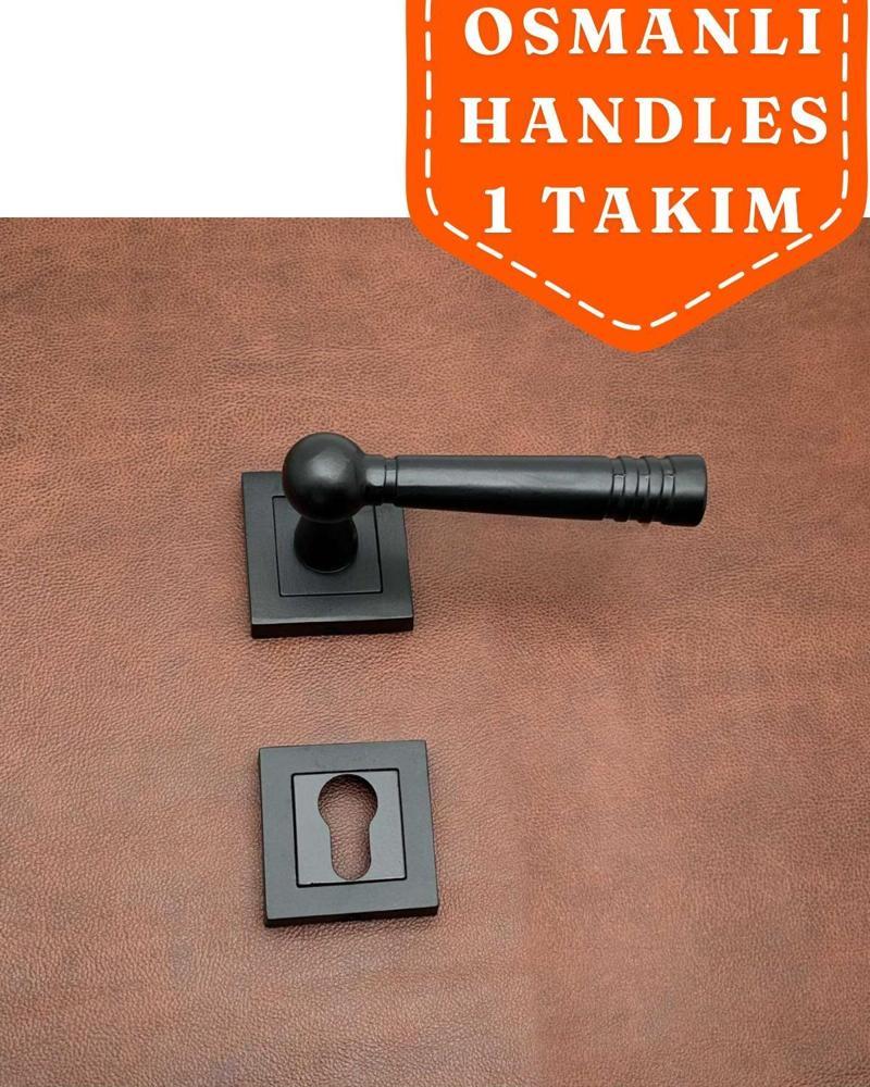 Osmanlı Handles Kare Rozetli Yale Çelik Kapı Kolu 1 Takım