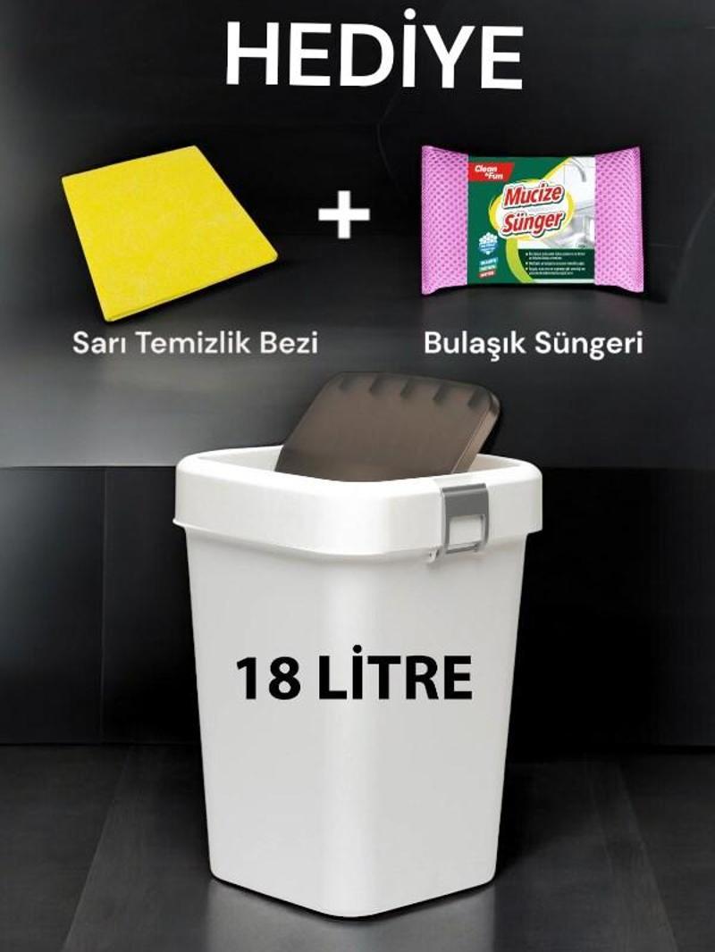 Technow Motek COB-411B 18 Litre Çöp Kutusu Kovası + Temizlik Seti