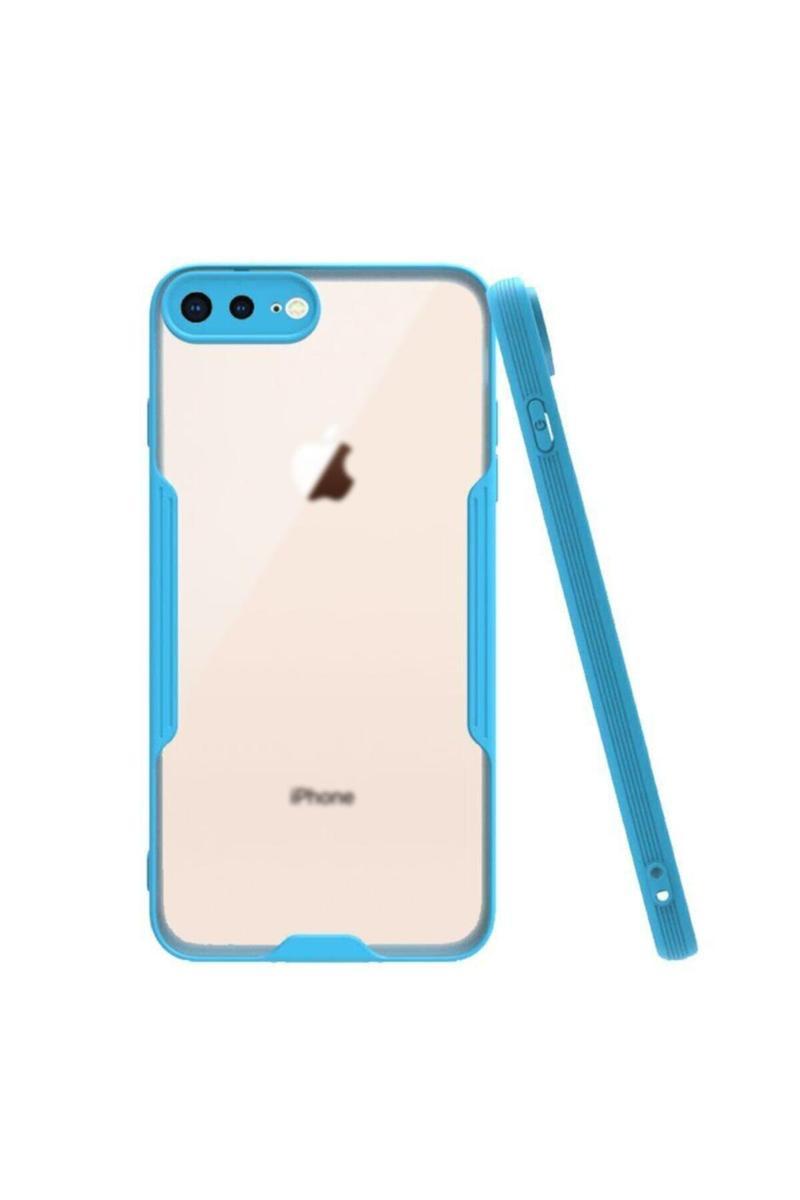 KZY İletişim Apple iPhone 7 Plus Kılıf Kamera Korumalı Colorful Kapak - Mavi