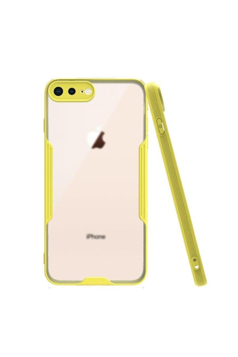KZY İletişim Apple iPhone 7 Plus Kılıf Kamera Korumalı Colorful Kapak - Sarı