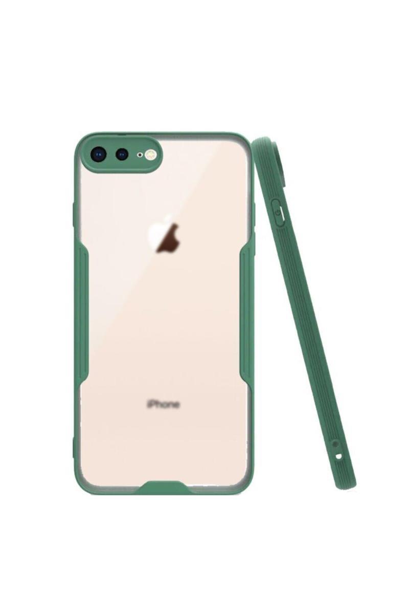 KZY İletişim Apple iPhone 7 Plus Kılıf Kamera Korumalı Colorful Kapak - Yeşil
