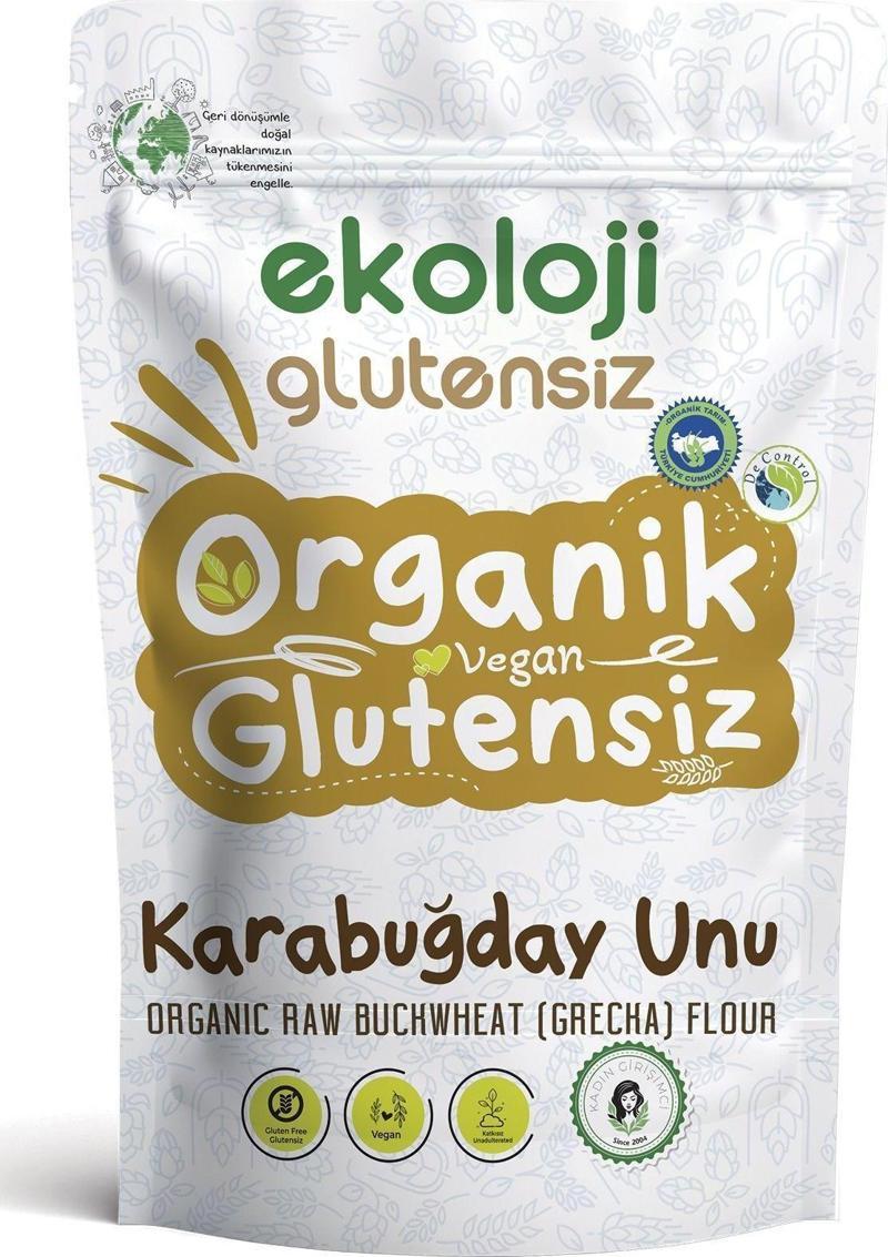 Organik Glutensiz Çiğ Karabuğday Unu 500 Gr   Organic Gluten Free Raw Buckwheat Flour 500 Gr