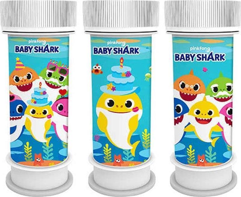 Baby Shark Temalı Köpüklü Üflemeli Baloncuk (8 Adet)