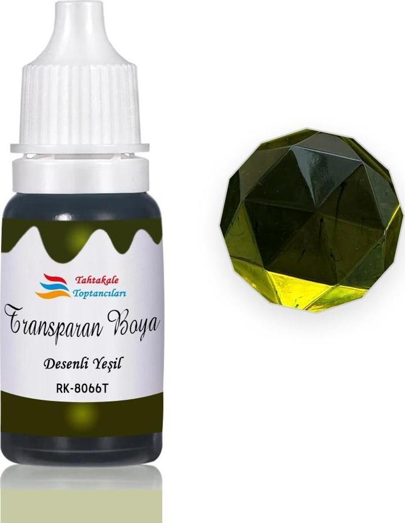 Epoksi Reçine Transparan Boya Pigment Şeffaf Epoksi Boyası 20 ML  Desenli Yeşil - 8066T