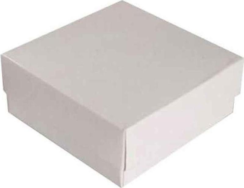 Komple Karton Kutu Düz Renk 9X9X3 CM (25 Adet)  Beyaz