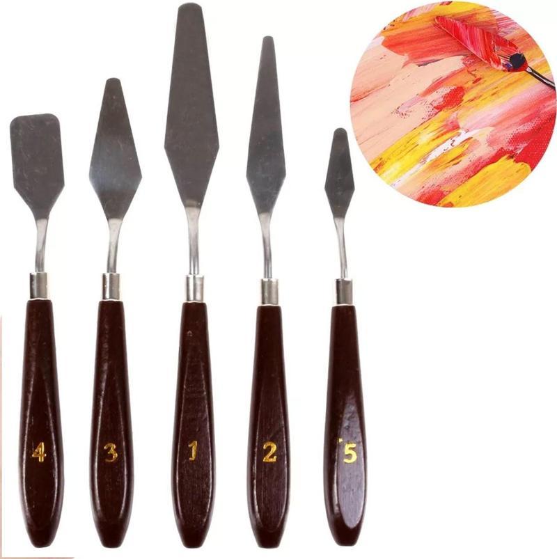 Palet Bıçakları Spatula Yağlı Akrilik Boya Sanatçı Seti Bıçağı 1 2 3 4 5