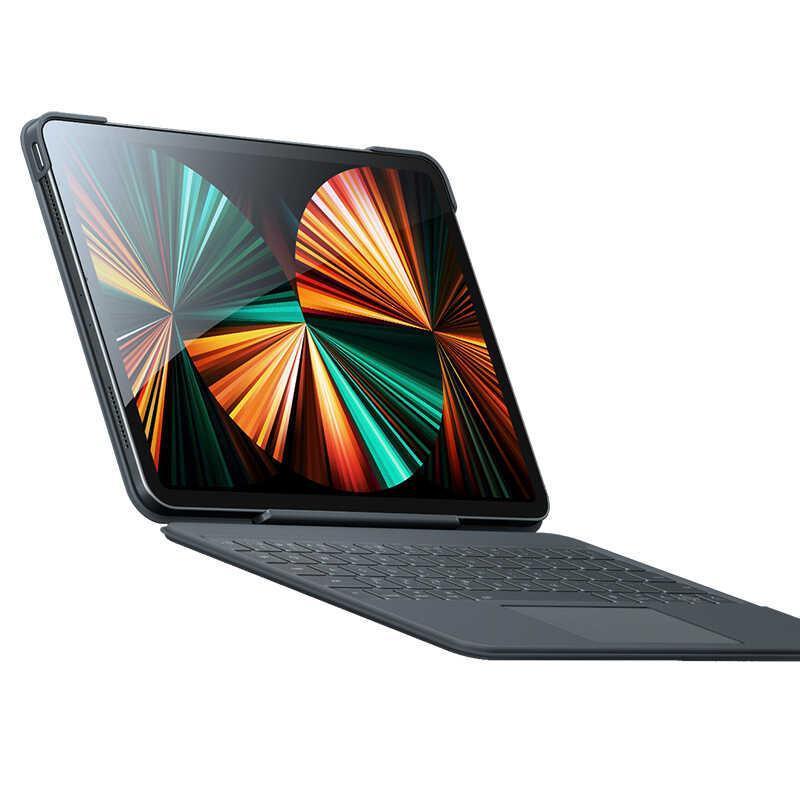 Benks Benks Apple iPad Pro 11 2022 M2 Uyumlu Benks KB01 Kablosuz Klavye Kılıf Bluetooth Trackpad Keyboard