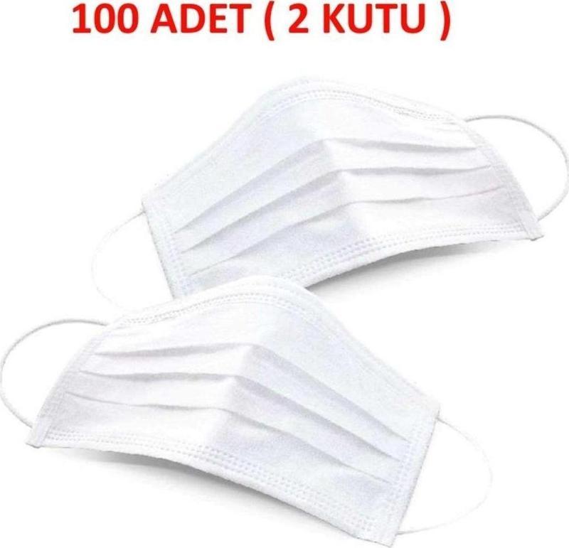 3 Katlı Koruyucu Mask Cerrahi Maske 100 Adet ( Telsiz )