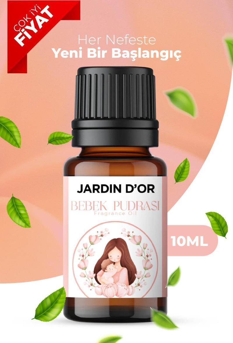 JARDIN D'OR Bebek Pudrası Esansiyel Uçucu Koku Yağı Buhurdanlık Yağı Difüzör Esansı Ortam Kokusu 10 ml