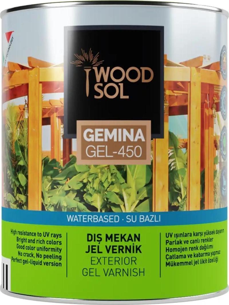 Gemina Dış Mekan Ahşap Jel Vernik 1562 Hemlock 0.75 l