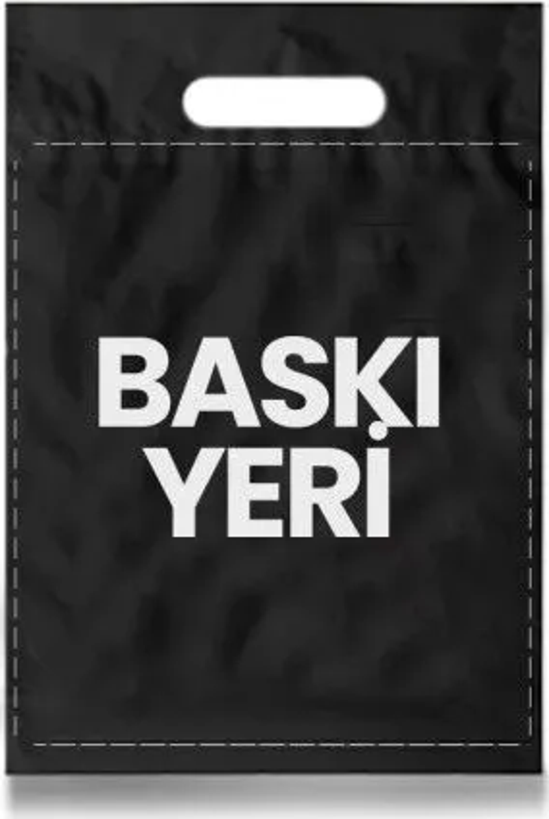 BASKILI SİYAH EL GEÇMELİ MAĞAZA POŞETİ