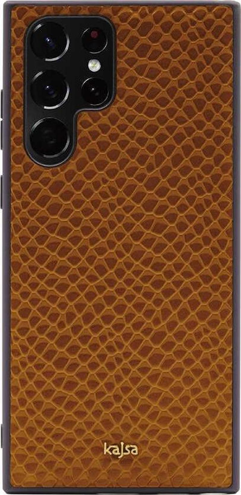 Galaxy S22 Ultra Kılıf Pearl Pattern Hakiki Deri Kapak