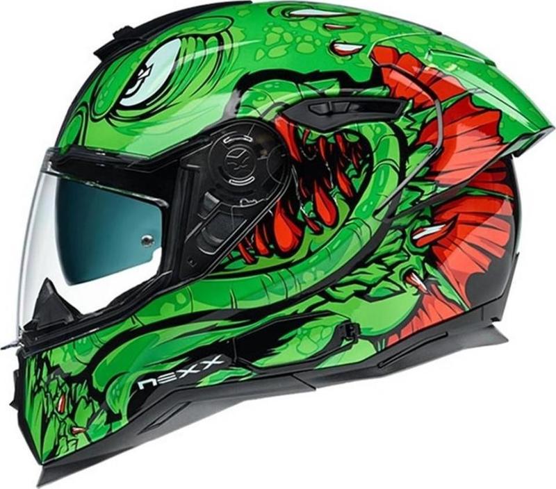 Sx.100r Abısal Kapalı Kask Yeşil-kırmızı SMALL