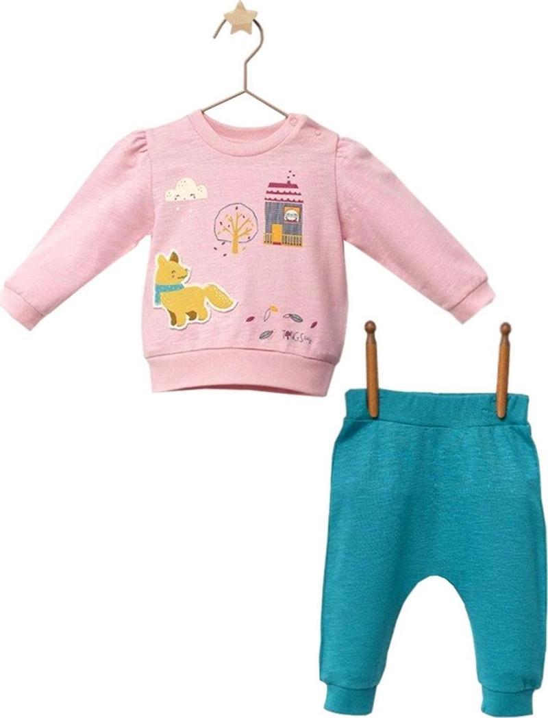 Bunny And Wolf 2'li Bebek Takımı 4363 Pembe