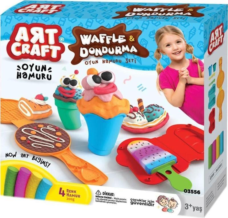 Waffle & Dondurma Hamur Seti (200 Gr.) - Oyun Hamuru Seti - Hamur Setleri - Hamur Kalıpları