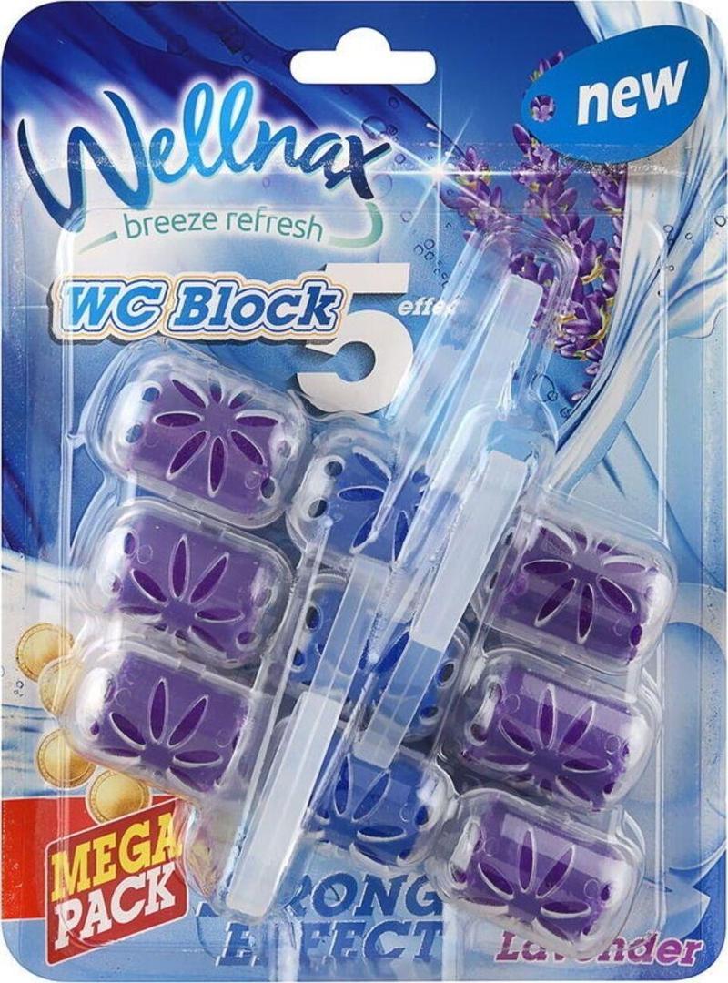 Wellnax Wc Klozet Blok Lavanta Ferahlığı 3'Lü Mega Paket - Wc Klozet Bloğu Lavanta Kokulu 3'Lü Mega Paket X1