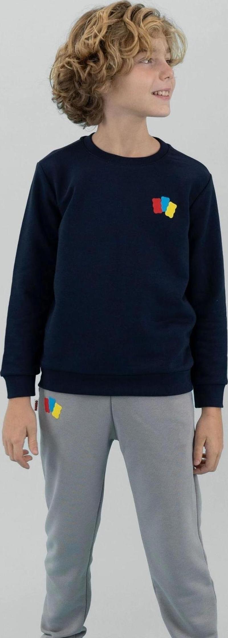 Kabartma Unisex Çocuk Sweatshirt - Lacivert