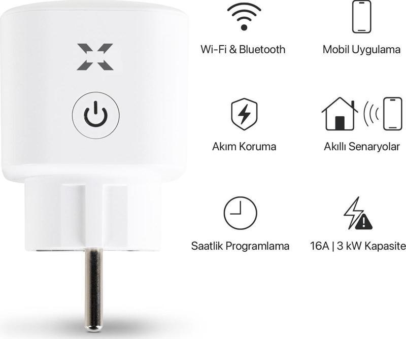 Akıllı Akım Korumalı Priz Wi-fi/Bluetooth