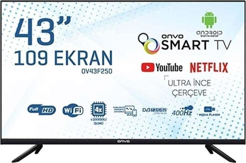 Ov43F250 43" 109 Ekran Uydu Alıcılı Full Hd Android Smart Led Tv - Çerçevesiz