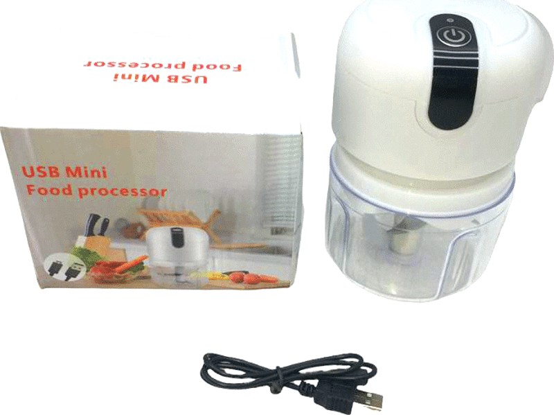 USB MİNİ FOOD PROCESSOR USB ŞARJLI MİNİ 3 BIÇAK BLENDER RONDO DOĞRAYICI 250ML (3877)