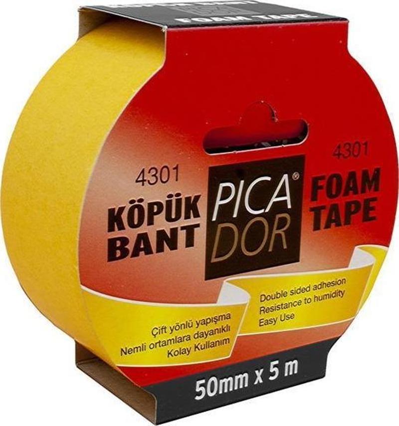 Çift Taraflı Bant Köpük Rulo Askılı 50mmx5m 4301